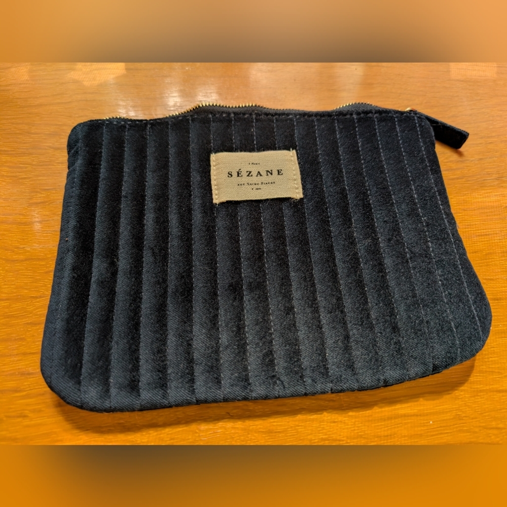 Sezane Velvet pouch toiletry makeup bag